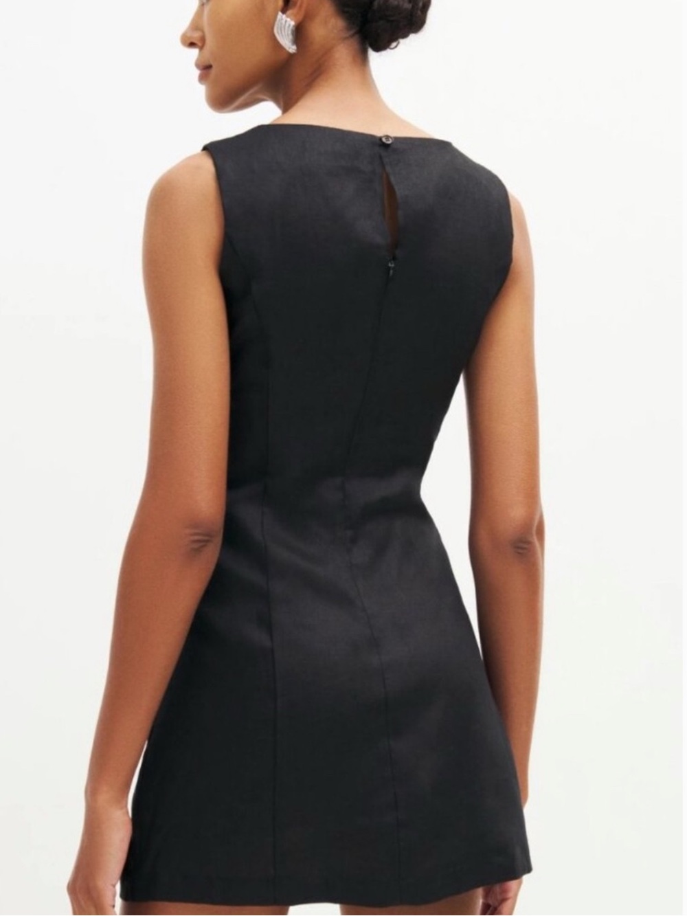 Reformation black linen mini dress - Picture 2 of 7